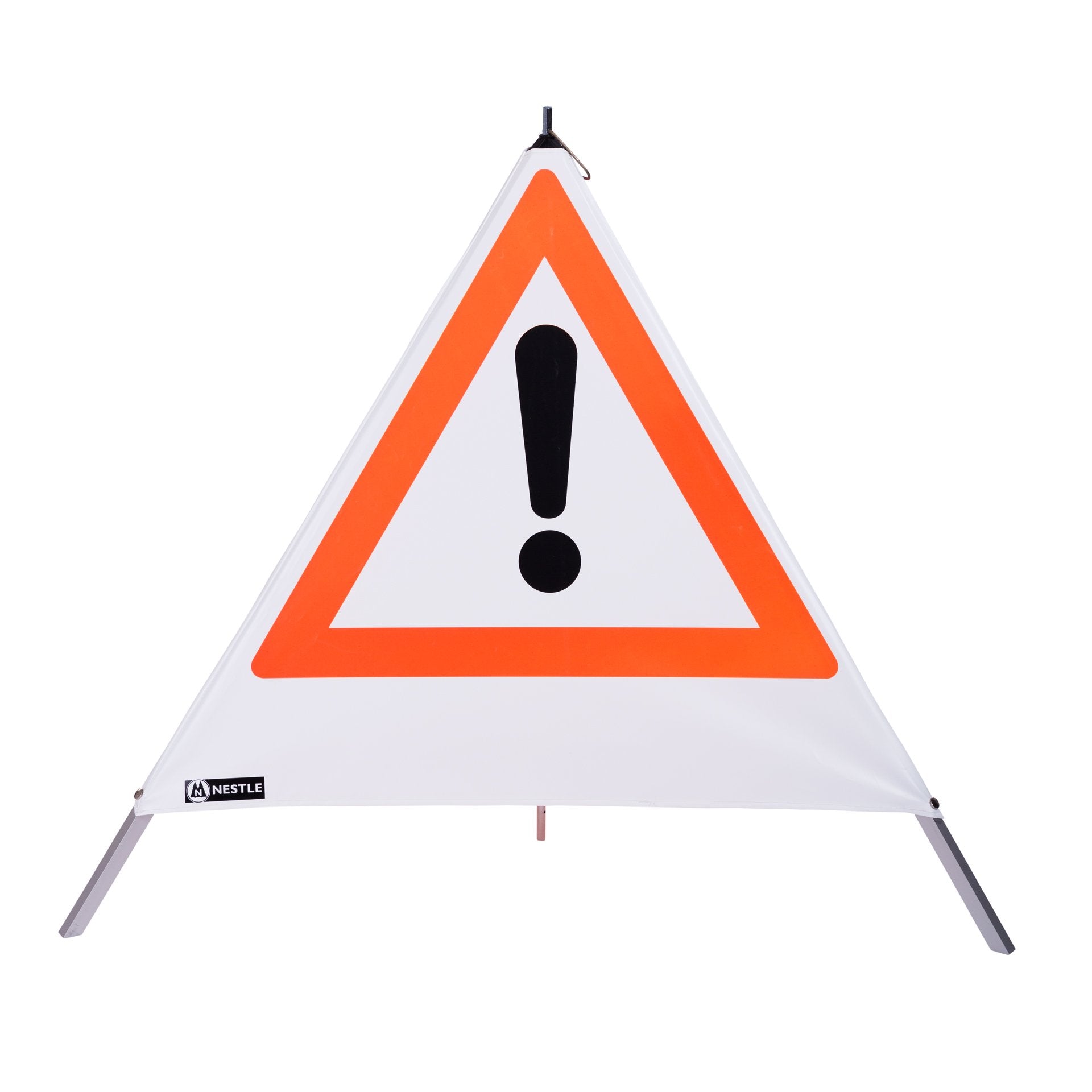 NESTLE Warnpyramide 90 cm, Achtung (VZ101), weiß, mit Mittelfuß NESTLE Warnpyramide 90 cm, Achtung (VZ101), weiß, mit Mittelfuß